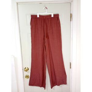MODAL Pants Wide Leg Tassel Tie  In Rust Red Womens.